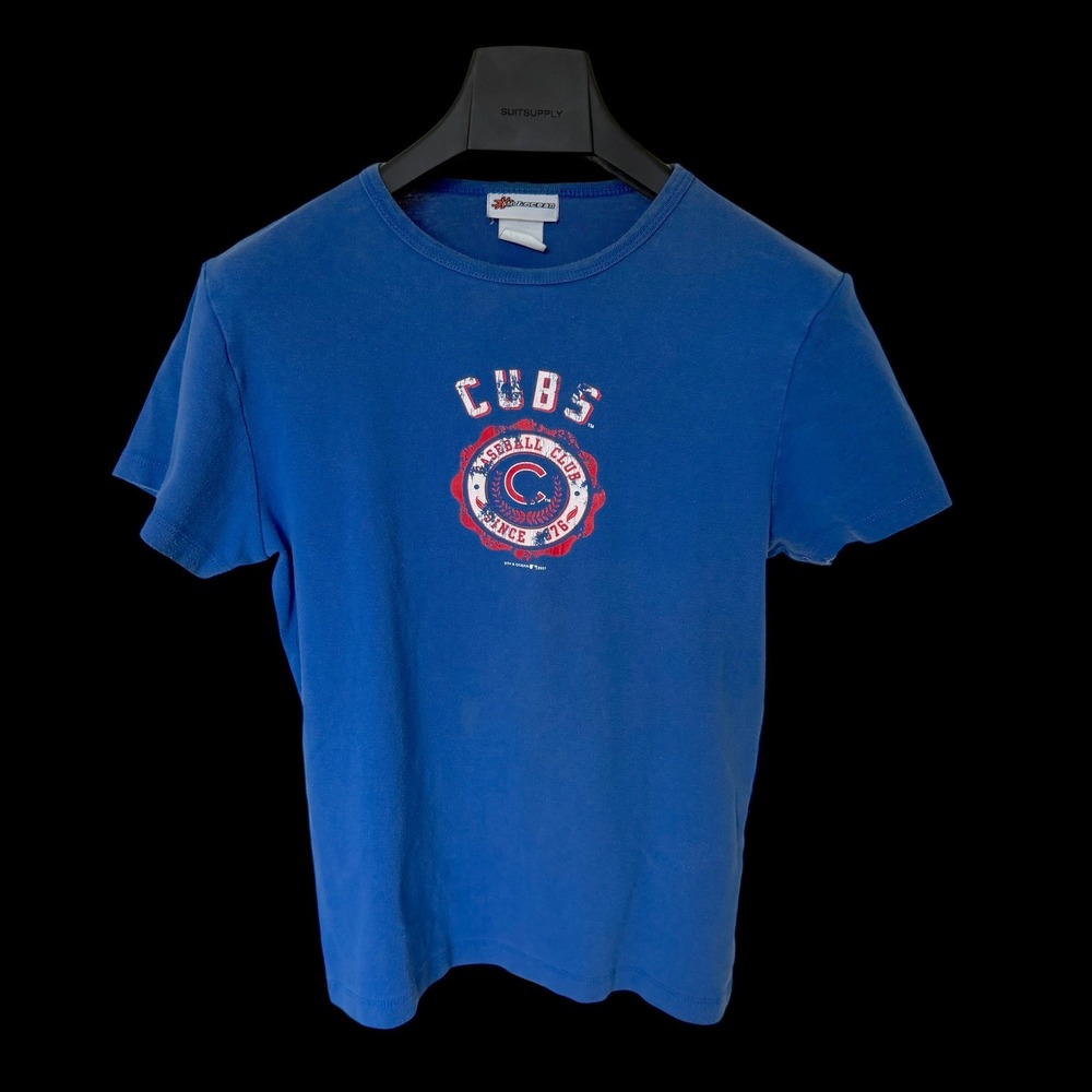 90's Vintage Chicago Cubs Baseball T-Shirt Blue Womens Small 2007
